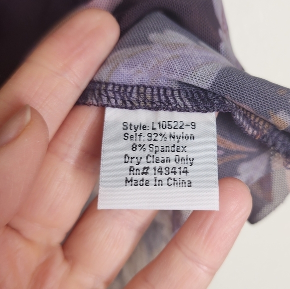 Johnny Was Jade Harmonia Floral-Print Mesh Mock Neck Top S - Picture 7 of 7